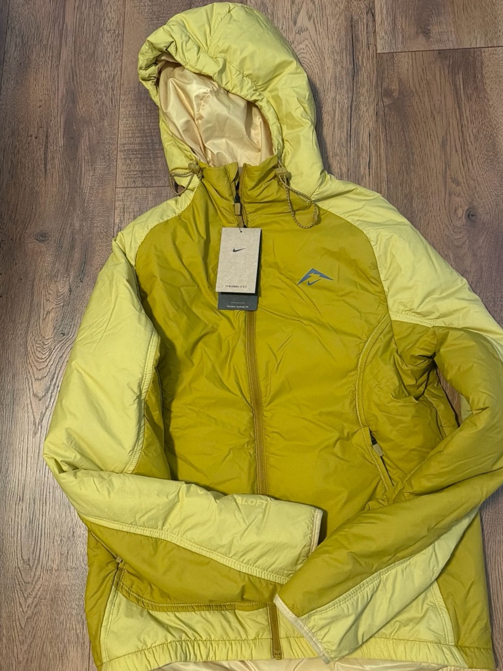 Nike Therma-Fit Two-Tone Yellow Hooded Insulated Jacket